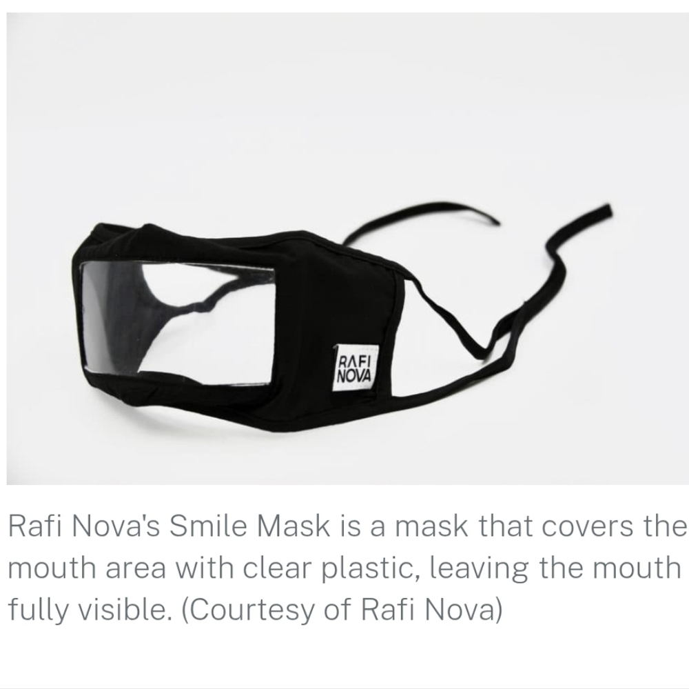 NWT Rafi Nova Adult Smile Mask Black
